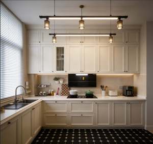 Ensemble de cuisine complet personnalisé BALOM, bois de chêne de luxe avec armoires de base avec évier et îlot de cuisine pour grands espaces - Product Image 2