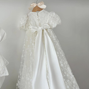 Abito da battesimo con <span class=keywords><strong>paillettes</strong></span> di lusso abito Boutique per bambina bianco per festa di primo compleanno abito per festa di battesimo - Product Image 2