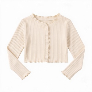 Conjunto de Falda Tutú y Cárdigan de Punto Acanalado para Niñas, Traje de Ballet de Manga Larga para Entrenamiento y Fiesta - Product Image 4