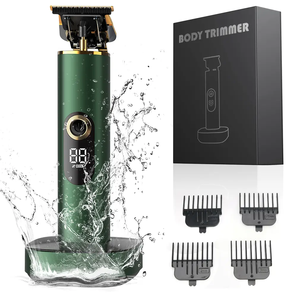 PRITECH Zero Gapped T-Blade Recarregável Edgers Clippers Sem Fio Barba Aparador De Cabelo Barbeador Profissional