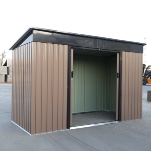<span class=keywords><strong>Caseta</strong></span> de Almacenamiento Metálica Inclinada para Jardín, 9x4 pies, para Herramientas y Bicicletas, Edificio de Almacenamiento Exterior Montado en <span class=keywords><strong>Pared</strong></span> con Puerta Corredera, Venta al por Mayor - Product Image 4