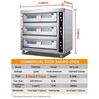 Complet Équipement De Boulangerie Machine Commerciale Gaz Automatique Cuisson Du Pain Four Prix de Cuisson Gâteau et Pain 3 Pont 9 Plateau 220V CE