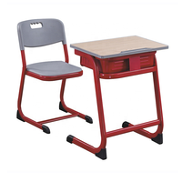 Meubles d'école modernes et durables très demandés, ensemble de bureau et chaise pour un seul élève, dessus en plastique ABS avec structure en acier, salle de classe
