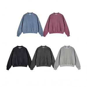 Sudadera de Estilo Cuadrado, Vintage, Lavada, de 350G, con Forro Polar, Gruesa, Cuello Redondo, Personalizable con Logotipo Impreso o Bordado - Product Image 6