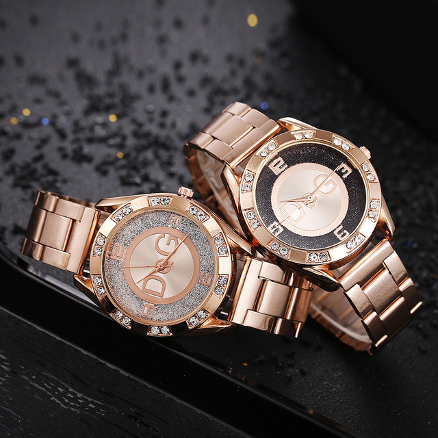 Wholesale OEM Armbanduhr Fashion Casual Crystal Diamond Stainless Steel Strap Ladies Quartz Watch
