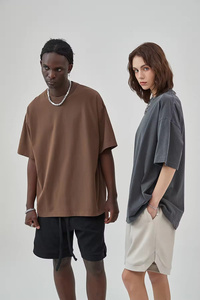 T-shirts pour hommes Streetwear Oversize en coton 100% lourd 275 GSM de haute qualité, effet délavé vintage - Product Image 2