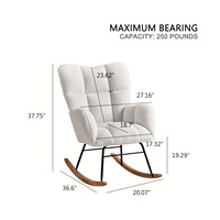 Fauteuil de salon confortable en tissu, style nordique, de luxe moderne, avec pieds en bois, chaise à bascule, vente en gros