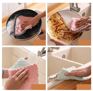 Microfiber <b>Cloth</b> Coral Velvet Dishtowels Household Cleaning Towel Double-Sided Absorbent Microfiber <b>Kitchen</b> Dish <b>Cloth</b> - Product Image 6