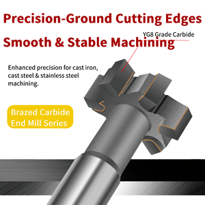 Fresa de ranurado en T indexable de alta resistencia para procesamiento de fundición de hierro, fresas de carburo de grado YG <span class=keywords><strong>YT</strong></span> YW para CNC - Product Image 4