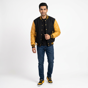 Latest Premium Quality Men Varsity Jacket Camouflage Formal Regular Sleeves Breathable Casual Wear Cotton <b>Covered</b> <b>Button</b> Winter - Product Image 1