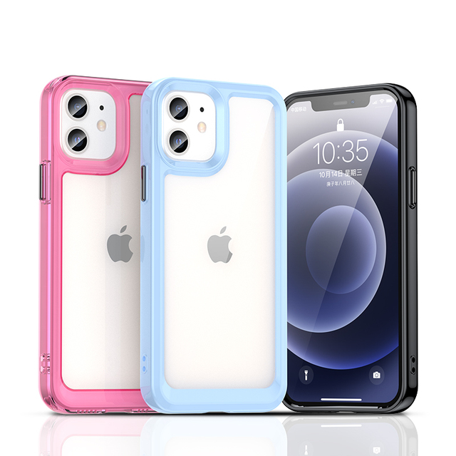 RUGGED SHIELD Colorful Series Multi Color TPU+Acrylic Shockproof Phone Case for 12/12 Pro/12 Pro Max-Well Designed 100%