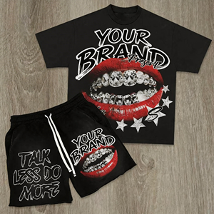 Ensemble de T-shirts Vintage Oversize Hip-hop Streetwear en Coton Délavé Effet Vieilli Manches Courtes pour Hommes - Product Image 2