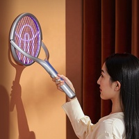 Raquette électrique anti-mouches pliable rechargeable, raquette électrique pour tuer les insectes volants, raquette lumineuse pour le camping et les voyages