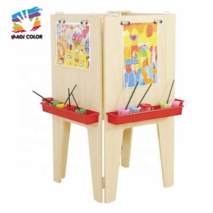 Chevalet d'art en bois pour enfants-Station de dessin réglable à 4 côtés avec effaçable à sec et jouet de créativité éducative <span class=keywords><strong>tableau</strong></span> noir W12B248 - Product Image 1