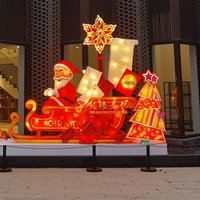 Expédition rapide, lanternes de Noël imperméables pour l'extérieur, lanternes de cerf en glace, lanternes de bonhomme de neige, ensemble de lanternes du Nouvel An pour la décoration de Noël