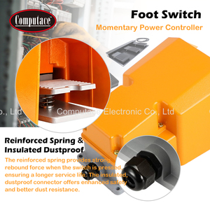 Interrupteur à pédale métallique industriel FS-502 250V/AC 15A, momentané, robuste, SPDT avec protection de sécurité, durée de vie de plus de 10 000 cycles - Product Image 3