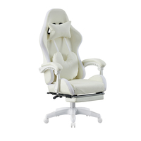 Fauteuil de jeu en cuir pivotant et inclinable ergonomique pour PC, avec repose-pieds, appui-tête et éclairage LED – Vente en gros