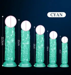 Realistische TPE Glowing Crystal Dildos Frauen Weiches Grün Mit Saugen Basis Weiblicher Mastur bator Sexspielzeug Für Frau Anal Plug % - Product Image 1