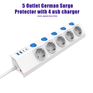 <span class=keywords><strong>Multiprise</strong></span> industrielle avec protection contre la foudre, protection contre les surtensions MOV 16A, 5 prises, 4 ports USB, câble de 2 m - Product Image 4