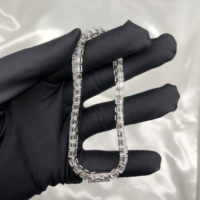 Gelang Tenis Zirkonia Kubik Potongan Emerald Perak 925 Berlian Asli yang Chic untuk Wanita