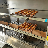 Grill rotatif brésilien en acier inoxydable commercial, machine à churrasco automatique pour la restauration