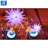 Décoration gonflable en forme d'étoile avec lumières LED, décoration publicitaire gonflable pour festival commercial