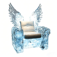 Fauteuil décoratif style glace de cristal avec ailes pour la décoration d'événements haut de gamme