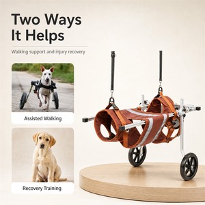 Silla de Ruedas Ajustable de Aleación de Aluminio para Perros con Arnés para Entrenamiento de Rehabilitación - Product Image 4