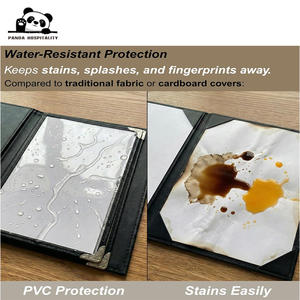 Protector de Esquinas Personalizado con Bolsillos de PVC Rígido, Protector de Esquinas con Cuerda Elástica, Portamenús de Cuero PU - Product Image 4