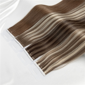 Extensiones de Cabello Humano Virgen Remy Ruso 100% con Cutícula Alineada al por Mayor, Extensiones de Cinta Adhesiva de Doble Trama 100% Cabello Humano - Product Image 1