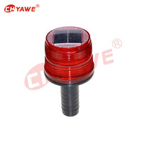 Lampu Peringatan LED Tenaga Surya Plug-In Desain Soket Pegangan Kerucut Lalu Lintas Kap Lampu PC Sensor Cahaya Otomatis Strobo Multi-Warna IP65