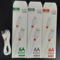 Cables de Carga Rápida Tipo-C de Silicona de Alta Calidad de 1 m con Logotipo Personalizado en la Caja, 6 A, para Teléfono Móvil
