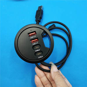 Hub USB 3.0 à 4 ports à montage rapide sous bureau, adaptateur <span class=keywords><strong>de</strong></span> <span class=keywords><strong>charge</strong></span> et organisateur <span class=keywords><strong>de</strong></span> câbles avec 2 ports USB 3.0 et 2 ports USB Type-C - Product Image 3
