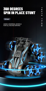 Voiture té<span class=keywords><strong>l</strong></span>écommandée <span class=keywords><strong>à</strong></span> double commande Stunt Drift - Détection de la gravité, levage <span class=keywords><strong>à</strong></span> une touche, conduite double face, avec lumières, musique et pulvérisation - Product Image 5