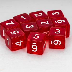 Farcub高品质D6骰子6毫米方形常规数字骰子塑料透明亚克力6面定制骰子棋盘游戏 - Product Image 2