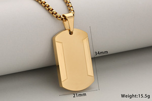 Ciondolo Personalizzabile in Acciaio Inossidabile con Design a Puzzle Creativo a Doppia Faccia, Targhetta Quadrata per Uomo, Logo Personalizzabile - Product Image 4