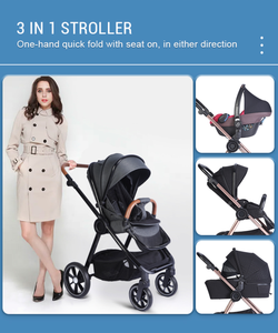 Customizable Luxury Foldable <strong>3In1</strong> Travel System Baby Stroller <strong>Pram</strong> Set <strong>Pram</strong> 3 in 1 European With En 1888 - Product Image 3