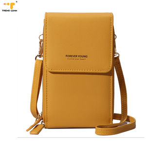 Sac à bandoulière en cuir PU pour femmes Forever Young Sac à main pour téléphone portable à la mode avec compatibilité avec écran tactile - Product Image 1