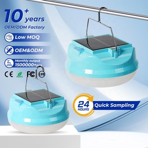 Đèn <span class=keywords><strong>LED</strong></span> năng lượng mặt trời di động tiết kiệm năng lượng, treo được, dùng cho cắm trại, chợ đêm, 30W 50W 80W 100W 150W 200W, sạc USB, đèn khẩn cấp - Product Image 1