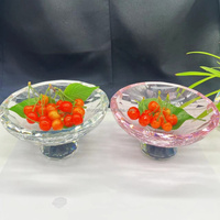 Luxe brillant mariage hôtel maison décoration de table couleur cristal bol plat cristal verre fruits Snack assiette