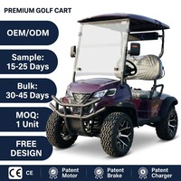 Carrito de Golf Eléctrico de 2 Plazas, Color Morado, Motor de CA de 4kW, Suspensión MacPherson, Freno Hidráulico de Doble Circuito, Autonomía de 80-100 km