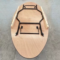 Table pliante ovale commerciale pour camping, pique-nique, banquet en bois contreplaqué pour hôtel, mariage et événements à louer