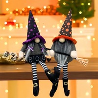 Nouvelle Arrivée 2026 Décoration d'Halloween : Figurine de Sorcière Sans Visage ou Gnome en Tissu avec Cape Noire pour Intérieur, Personnalisation Disponible