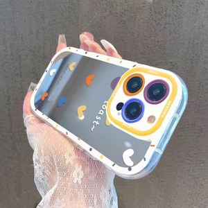 เคสโทรศัพท์แบบมีกระจกและเบาะลมลายดอกไม้สุดฮิตสไตล์ Y2K สำหรับ iPhone 16 15 14 13 Pro Max 13 12 11 Pro X XR XS MAX 7 8 Plus เคสสำหรับสาวๆ สไตล์ Y2K - Product Image 3