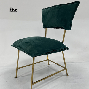 Silla de Comedor Moderna de Terciopelo Verde Oscuro con Estructura de Metal Dorado, Cojín Extraíble, Silla Tapizada para Restaurante y Hotel - Product Image 5