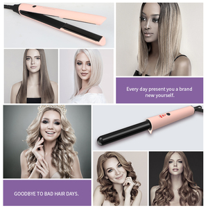 Rizador de pelo automático giratorio, venta al por mayor, varita rizadora alisadora de titanio y cerámica, juego de <span class=keywords><strong>plancha</strong></span> plana, rizador de pelo, alisador - Product Image 5