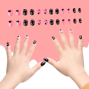 24Pcs stampa su chiodo copertura completa unghie artificiali per bambini bel regalo per bambini bambine bambini unghie finte - Product Image 2