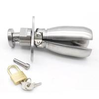 Bouchon anal ouvert en acier inoxydable avec perles extensibles et dispositif de chasteté à verrouillage, jouet sexuel BDSM fétichiste
