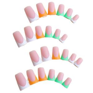 ชุดเล็บปลอมอะคริลิคทรงอัลมอนด์หลากสีแบบฝรั่งเศส 12 ชิ้น/ชุด ขายส่ง พร้อมกาวติดเล็บ รุ่น XH-89-37 - Product Image 4