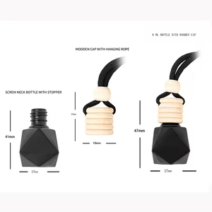 Venta al por mayor 5ml 8ml 10ml Negro Coche Colgante Parfum Botella Recargable Vidrio Difusor Botella para Perfume - Product Image 6